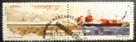 Par de selos postais do Brasil de 2001 Marinha Mercante