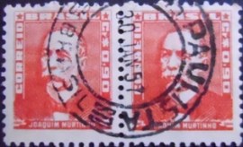 Par de selos postais do Brasil de 1955 Joaquim Murtinho 90