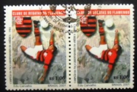 Par de selos postais do Brasil de 2001 C. R. Flamengo