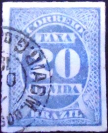 Selo postal do Brasil de 1890 Tipo Cifra ABN Cor 20