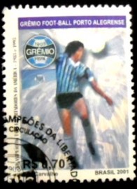 Selo postal do Brasil de 2001 Grêmio Football Porto Alegrense