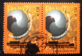 Par de selos postais do Brasil de 2001 Racismo