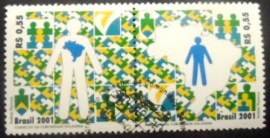 Se-tenant postal do Brasil de 2001 Comunidade Solidária
