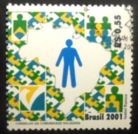 Selo postal do Brasil de 2001 Homem - Brasil