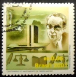 Selo postal do Brasil de 2001 Pedro Aleixo