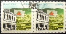 Par de selos do Brasil de 2001 Associação Comercial MG