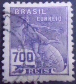 Selo postal do Brasil de 1936 Mercúrio e Globo 700