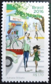 Selo postal do Brasil de 2016 Metrô