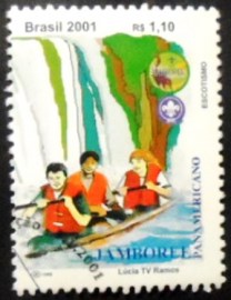 Selo postal do Brasil de 2001 Canoa MCC