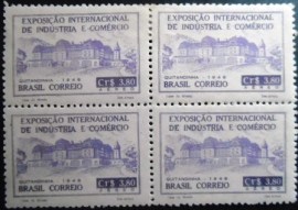 Quadra de selos postais do Brasil de 1948 Feira Quitandinha 3,80