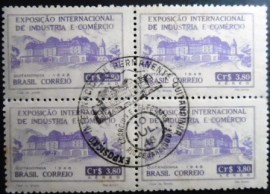 Quadra de selos postais aéreos de 1948 Exposição Quitandinha