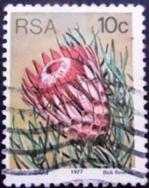 Selo postal da África do Sul de 1977 Ladismith Sugarbush