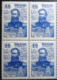 Quadra de selos postais do Brasil de 1955 General Cabrita