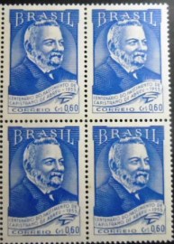 Quadra de selos postais do Brasil de 1953 João Capistrano de Abreu