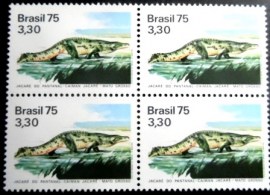 Quadra de selos do Brasil de 1975 Fauna e Flora - 894 M