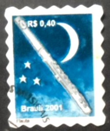 Selo postal do Brasil de 2001 Flauta