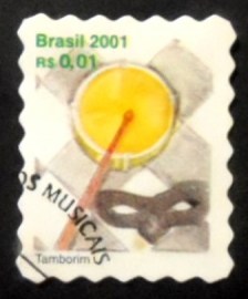 Selo postal do Brasil de 2001 Tamborim