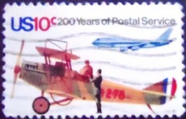 Selo postal dos Estados Unidos de 1975 Early Mail Plane and Jet
