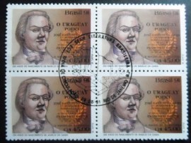 Quadra de selos postais do Brasil de 1991 Basílio da Gama