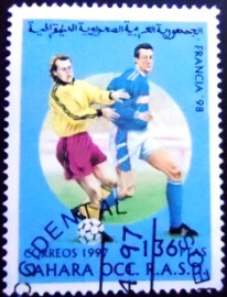 Selo postal do Sahara Ocidental de 1997 Football Francia 98