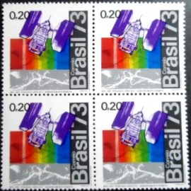 Quadra de selos postais do Brasil de 1973 INPE