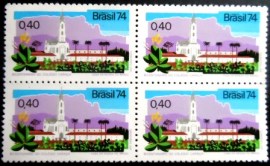 Quadra de selos postais do Brasil de 1974 Colégio Caraça
