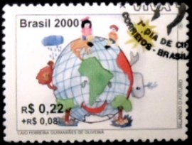 Selo postal do Brasil de 2000 Planeta Terra MCC