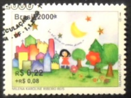 Selo postal do Brasil de 2000 Cidade e Bosque