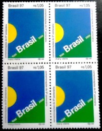 Quadra de selos postais do Brasil de 1997 5º Centenário Descobrimento