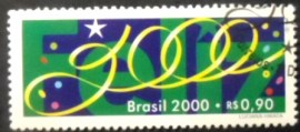 Selo postal do Brasil de 2000 Feliz 2000