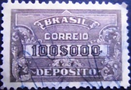 Selo Depósito do Brasil de 1920 100$ D 36