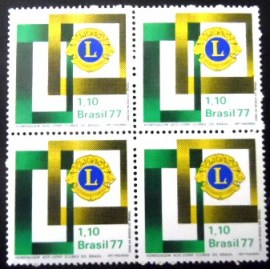 Quadra de selos do Brasil de 1977 Lions Clubes