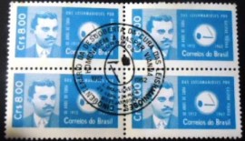 Quadra de selos postais do Brasil de 1962 Gaspar Viana