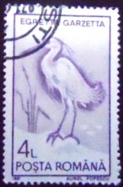 Selo postal da Romênia de 1991 Little Egret