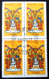 Quadra de selos postais do Brasil de 1977 Mascarados