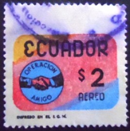 Selo postal do Equador de 1969 Handshake Emblem