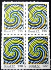 Quadra de selos do Brasil de 1977 Radio Amador