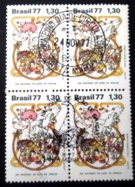 Quadra de selos do Brasil de 1977 Ação de Graças