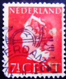 Selo postal da Holanda de 1940 Queen Wilhelmina 7½