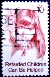 Selo postal dos Estados Unidos de 1974 Retarded Child