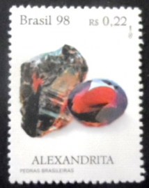 Selo postal do Brasil de 1998 Alexandrita