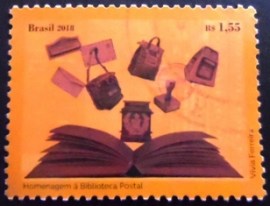 Selo postal do Brasil de 2018 Biblioteca Postal
