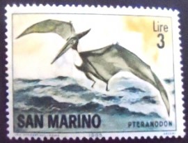 Selo postal de Sam Marino de 1965 Pteranodon