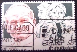 Selo postal da Espanha de 1989 The Pope and Youth