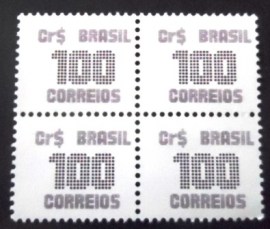 Quadra de selos postais do Brasil de 1985 Cifra 100