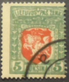 Selo postal da Lituânia de 1919 The fourth edition of Berlin
