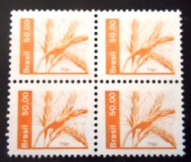 Quadra de selos postais do Brasil de 1982 Trigo