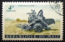Selo postal do do Mali de 1961 Harvester