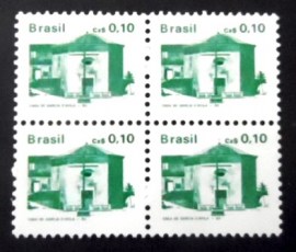 Quadra de selos postais do Brasil de 1986 Casa de Garcia D'Avila