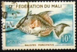 Selo postal do do Mali de 1960 Grey Triggerfish